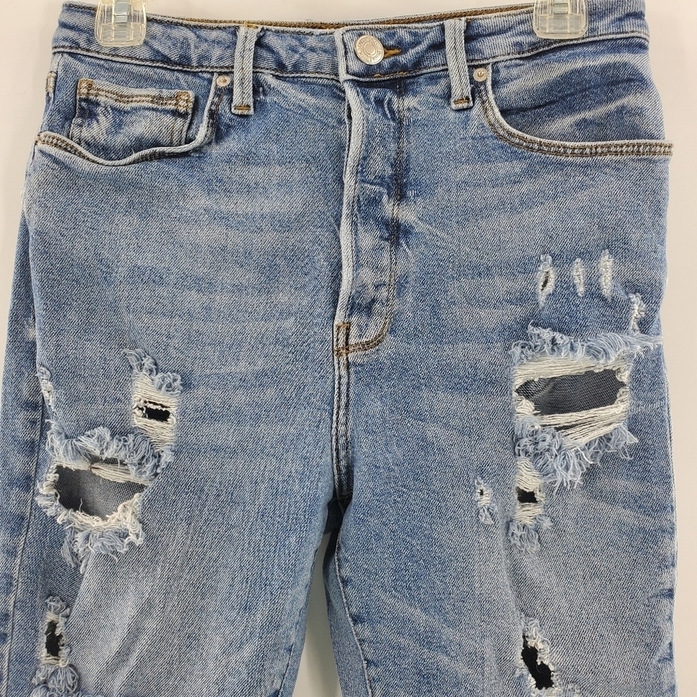 Forever 21 high waist button fly cotton distressed jeans 30 - Picture 9 of 16